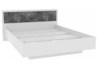 Кровать Woodville Лунара 140x200 белый / бетон темный