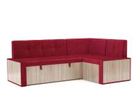 Диван угловой кухонный Таллин (Бархат красный STAR VELVET 3 DARK RED) 211х83х141 см