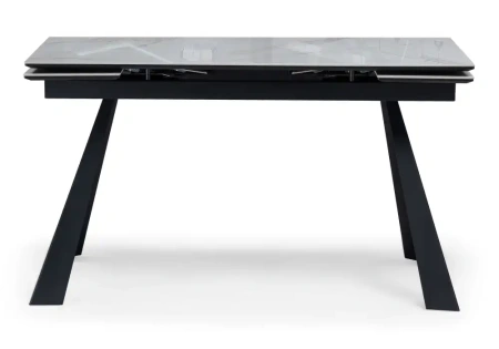 Керамический стол Woodville Маунт 140x80 белый мрамор / черный