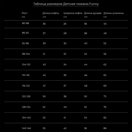 Funny №2 Пижама Детская 80-86