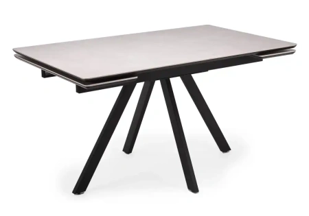 Керамический стол Notta Вилли 140(200)х80 carmen light grey / черный
