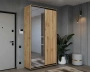 Шкаф-купе PRIME, 120х45х230 Дуб вотан с зеркалом