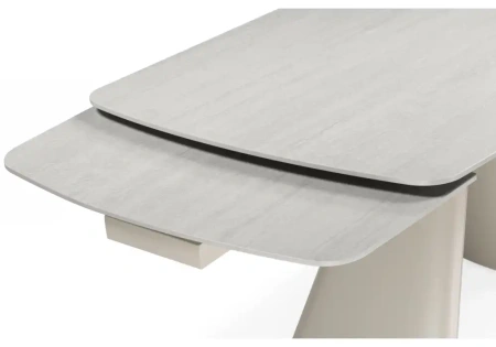 Керамический стол Woodville Grig 165(240)x90 серо-бежевый