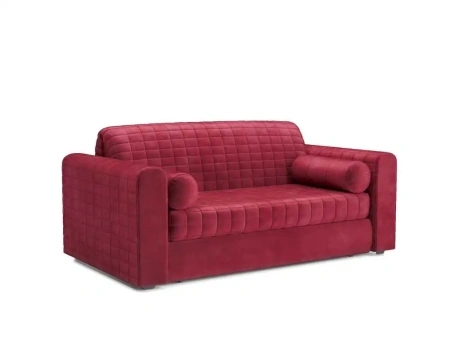 Диван аккордеон Барон №5 ППУ 155х200 см (Бархат красный STAR VELVET 3 DARK RED)