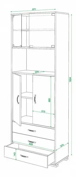 Шкаф комбинированный Домино СБ-220М