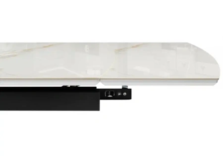 Керамический стол Woodville Катчел 120(180)x80 calacatta gold / черный