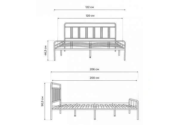 Кровать Woodville Рейк 120х200 черная