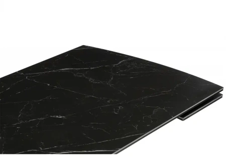 Керамический стол Woodville Катчел-2 120(180)x80 matte черный мрамор / черный