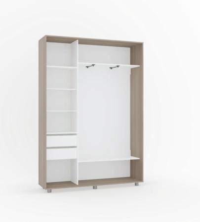Шкаф-купе PRIME, 140х45х230 Шимо светлый с зеркалом