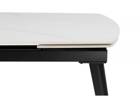 Керамический стол Woodville Aveiro 120(180)x80 белый мрамор / черный