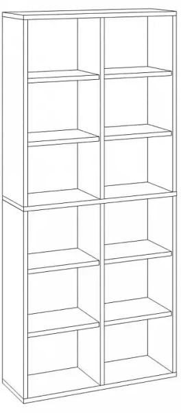 Шкаф книжный Домино СУ(ш2в2)+4ФГ