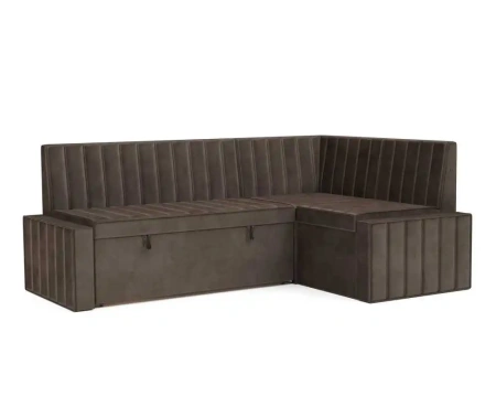 Кухонный угловой диван Вермут (Бархат шоколадный STAR VELVET 60 COFFEE) 211х83х141 см