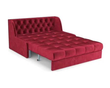 Диван аккордеон Барон №6 ППУ 120х200 см (Бархат красный STAR VELVET 3 DARK RED)