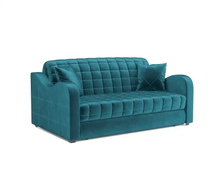 Диван аккордеон Барон №4 ППУ 155х200 см (Бархат сине-зеленый STAR VELVET 43 BLACK GREEN)
