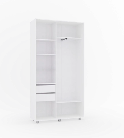 Шкаф-купе PRIME, 120х45х230 Белый с зеркалом