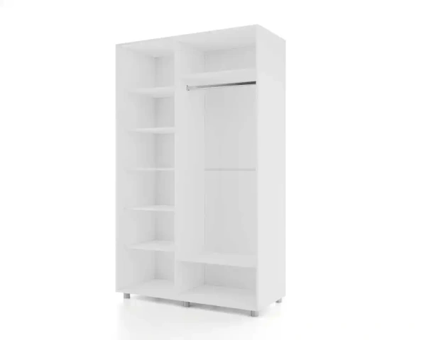 Шкаф-купе PRIME, 160х60х230 Белый с зеркалом