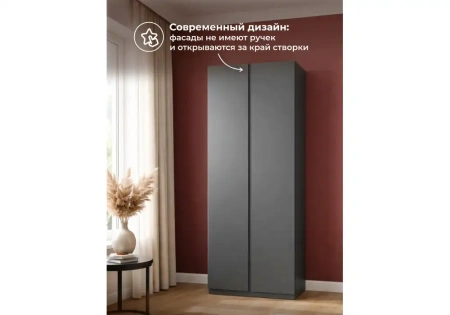 Шкаф Woodville Кассий 80 2-х ств графит