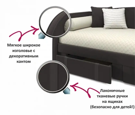 Кровать односпальная Elda 2000x900 c матрасом ГОСТ