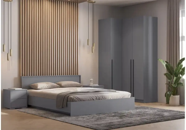 Кровать Woodville Бирма 140x200 (без основания) серый графит