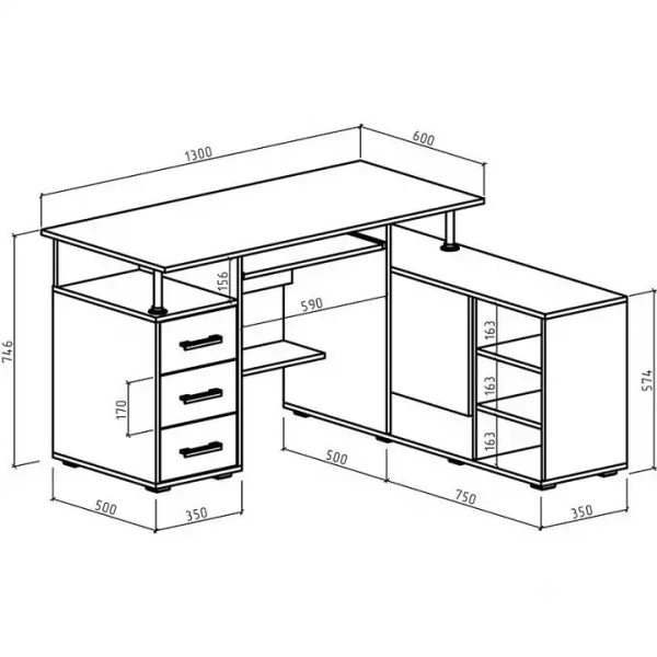 Стол компьютерный Амбер