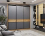 Шкаф-купе SLIM,184*60, Дуб вотан, Серый