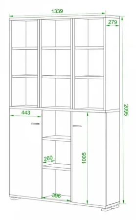 Стеллаж комбинированный Домино ПУ-40-6