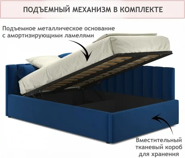 Кровать полутораспальная Milena 2000x1200 с ПМ