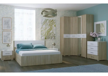 Кровать Woodville Теплиса 140x200 сонома / белый