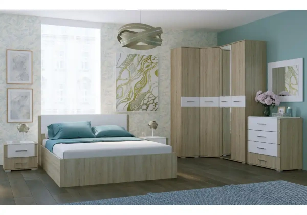 Кровать Woodville Теплиса 140x200 сонома / белый