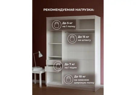 Шкаф Woodville Лайн 1.6 белый текстурный