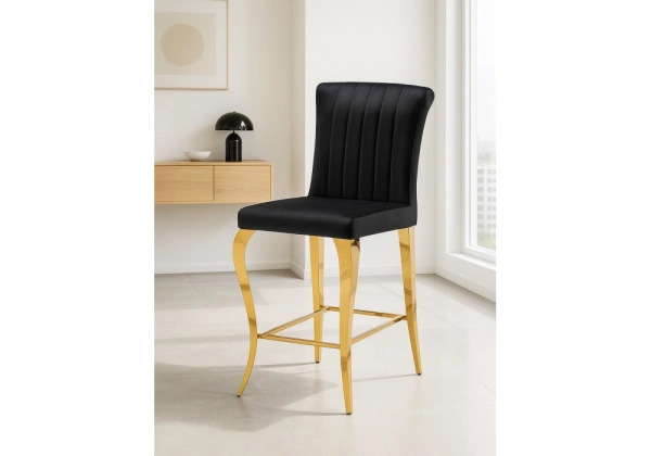 Барный стул Woodville Joan black / gold