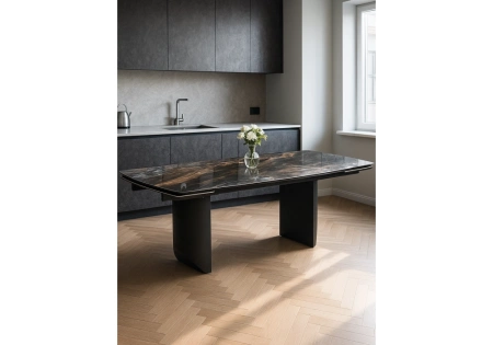 Керамический стол Woodville Маре 200(260)х100х77 neodom titanium lawa nero / черный