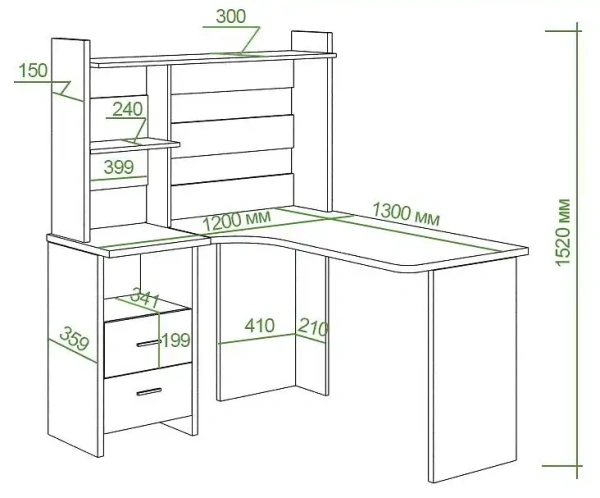 Стол компьютерный Домино Lite СКЛ-Угл130+НКЛ-120