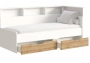 Кровать Woodville Амер 190х80 белый / дуб вотан