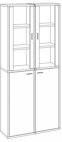 Шкаф-витрина Домино СУ(ш2в2)+2ФС+2ФГ