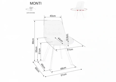 Стул Monti Velvet Bluvel 68