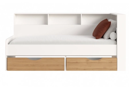 Кровать Woodville Амер 190х80 белый / дуб вотан