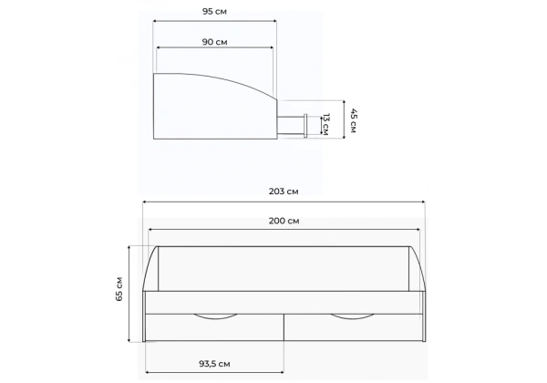 Кровать Woodville Эриол 90x200 крафт золотой / белый