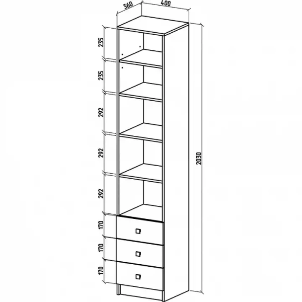 Стеллаж комбинированный Бостон-6