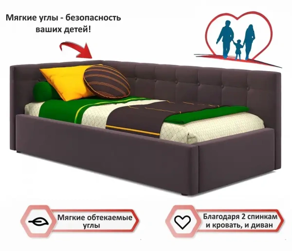 Кровать односпальная Bonna с матрасом Promo B Cocos 2000x900