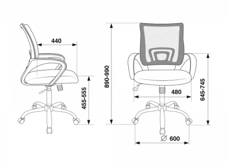 Кресло компьютерное CH-695N/SL/DG/TW-11