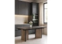 Керамический стол Woodville Саливан 180x90 nero marquina / дуб бомонд лофт