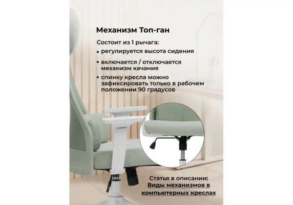 Компьютерное кресло Woodville Salta light green / white