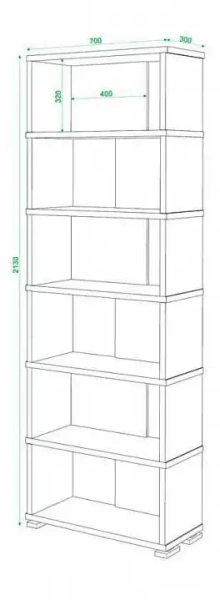 Стеллаж книжный Домино СБ-10_6