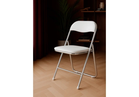 Стул на металлокаркасе Woodville Fold 1 складной white / chrome
