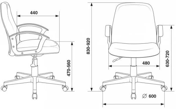 Кресло компьютерное CH-808-LOW/#B