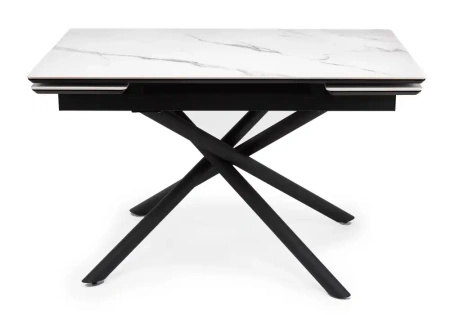 Керамический стол Notta Мэриан 120(180)х80 snow alpin white / черный