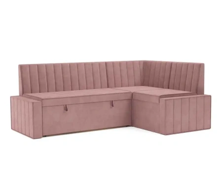 Кухонный угловой диван Вермут (Велюр пудра НВ-178/18) 211х83х141 см