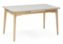 Керамический стол Woodville Halmar 140(180)x80 белый спеченный камень / светлое дерево