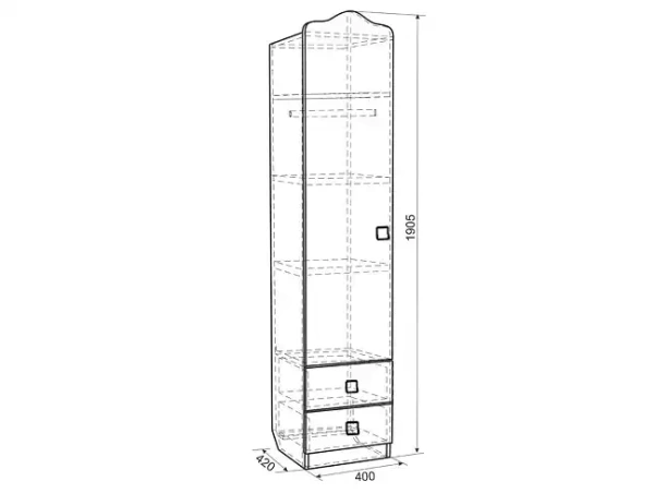 Шкаф платяной Фэнтези MDF-02